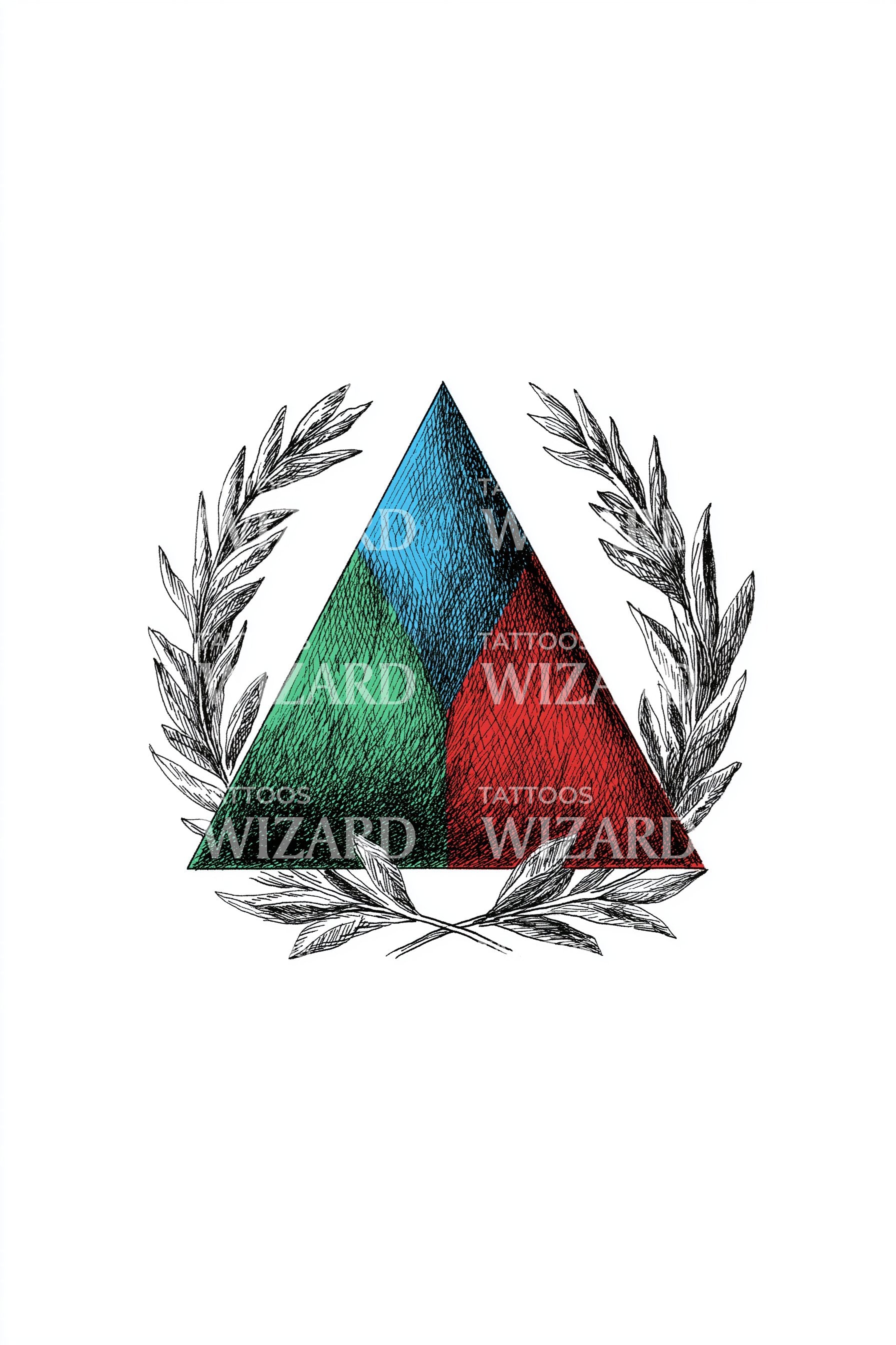 Pan Arab Laurel Triangle Tattoo Design – Tattoos Wizard Designs