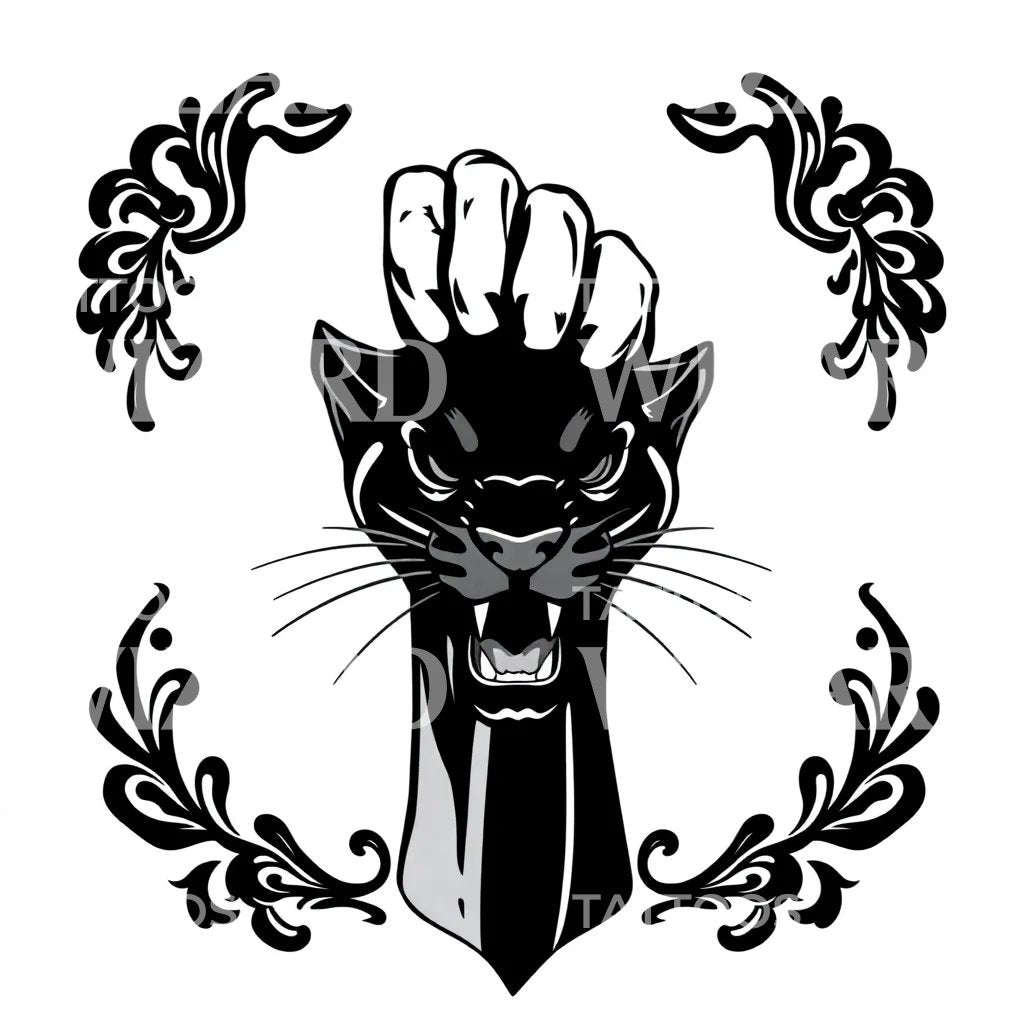 Panther Fist Tattoo Design