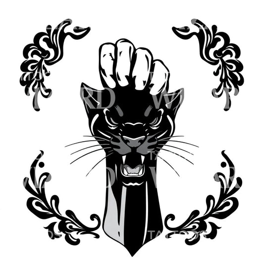 Panther Fist Tattoo Design