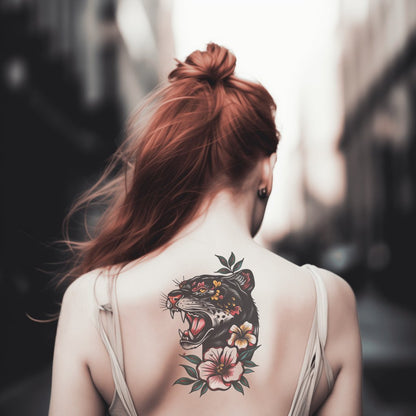 Traditionelles „Schwarzer Panther“-Tattoo-Design