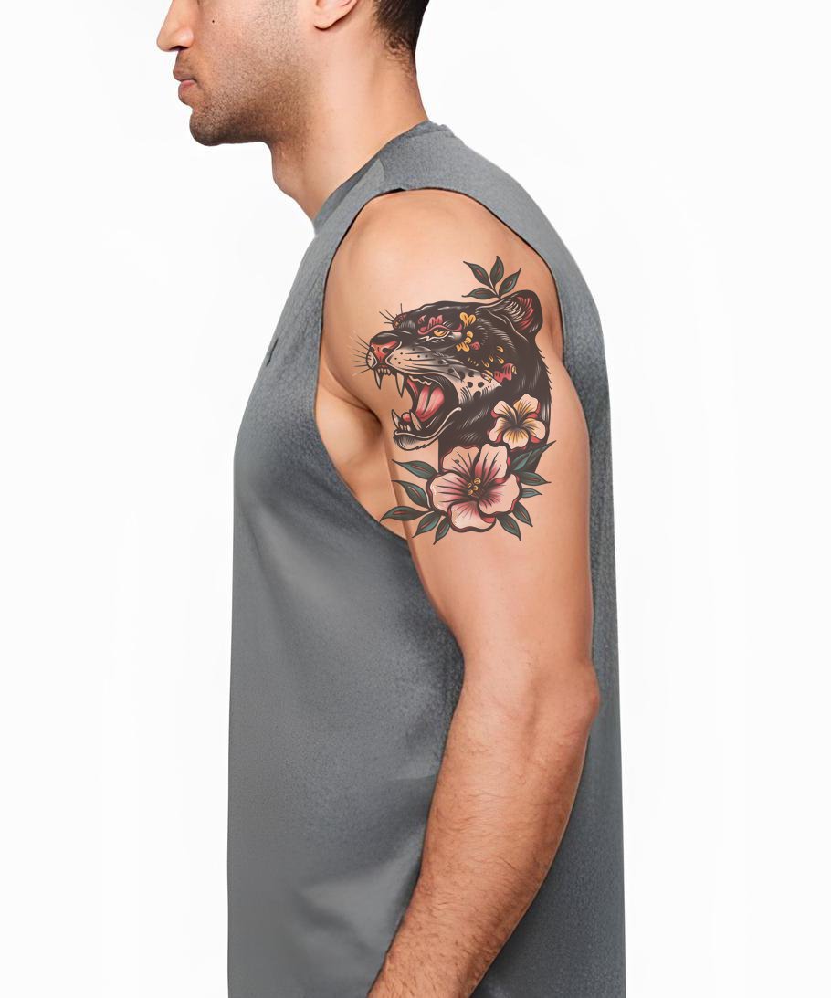 Traditional Black Panther Tattoo Design