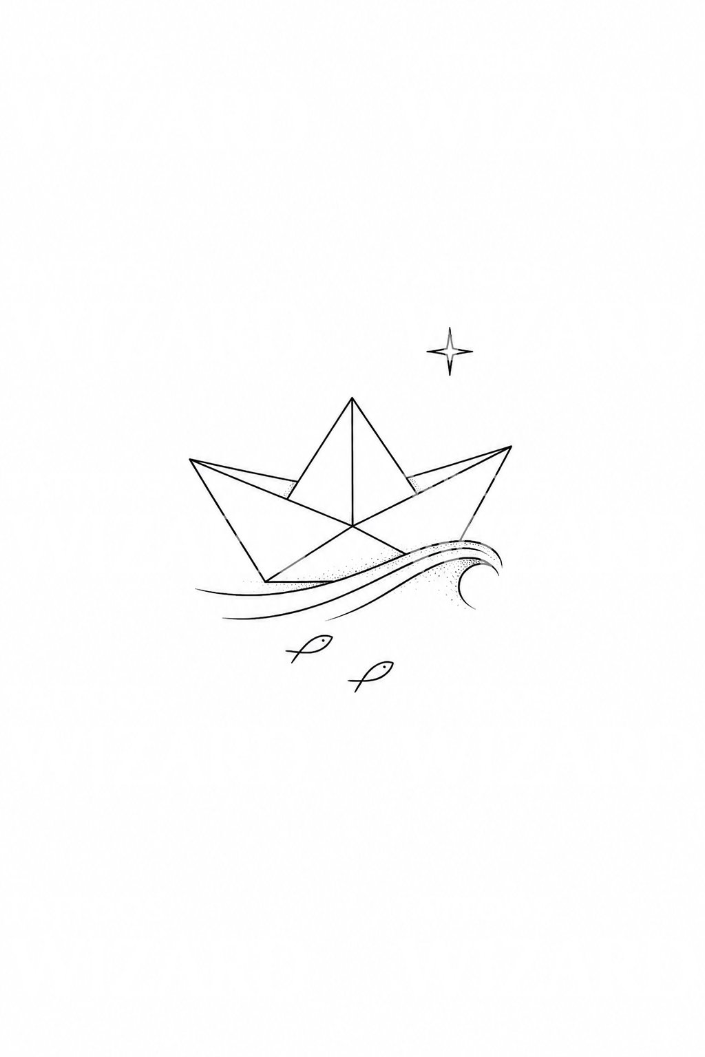 Idea per tatuaggio: barchetta di carta su un’onda