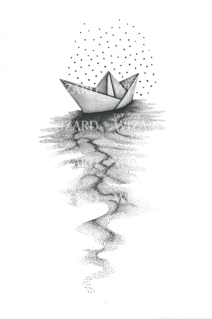Idea tatuaggio Riflessi della barca di carta
