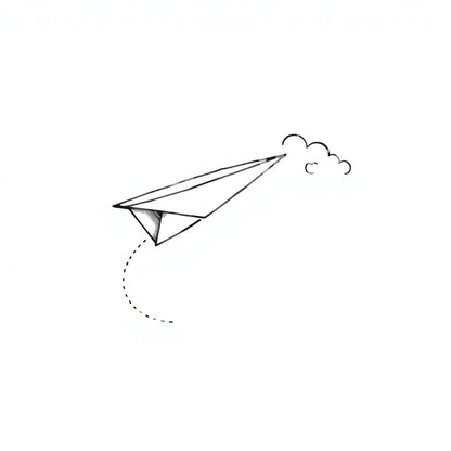 Paper Plane Flight Tattoo Design