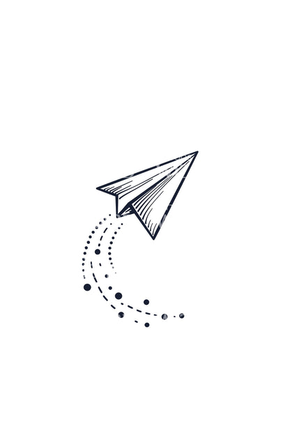 Paper Plane Trail Tattoo Idea