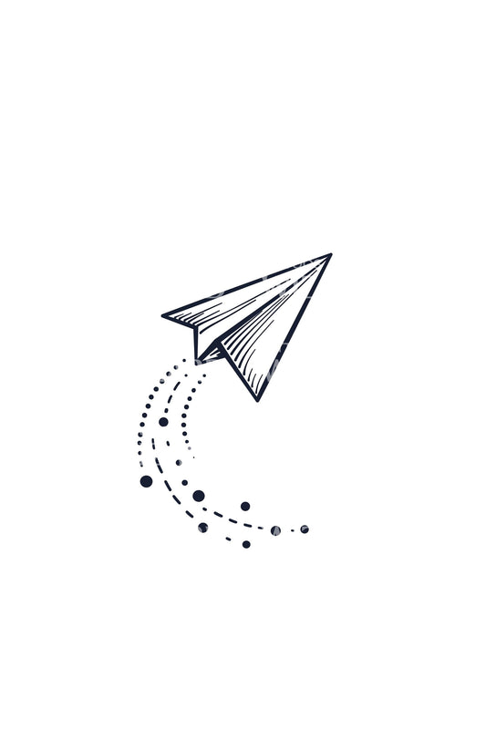 Paper Plane Trail Tattoo Idea