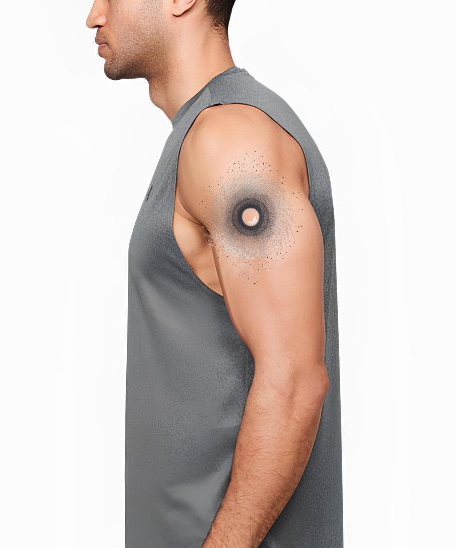Radiales Partikel-Torus-Tattoo-Design