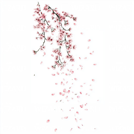 Passage of Time Falling Sakura Petals Tattoo Idea