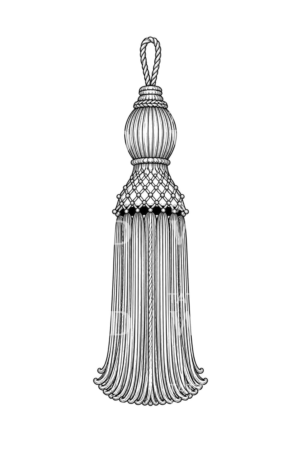 Passementerie Tassel Tattoo Illustration