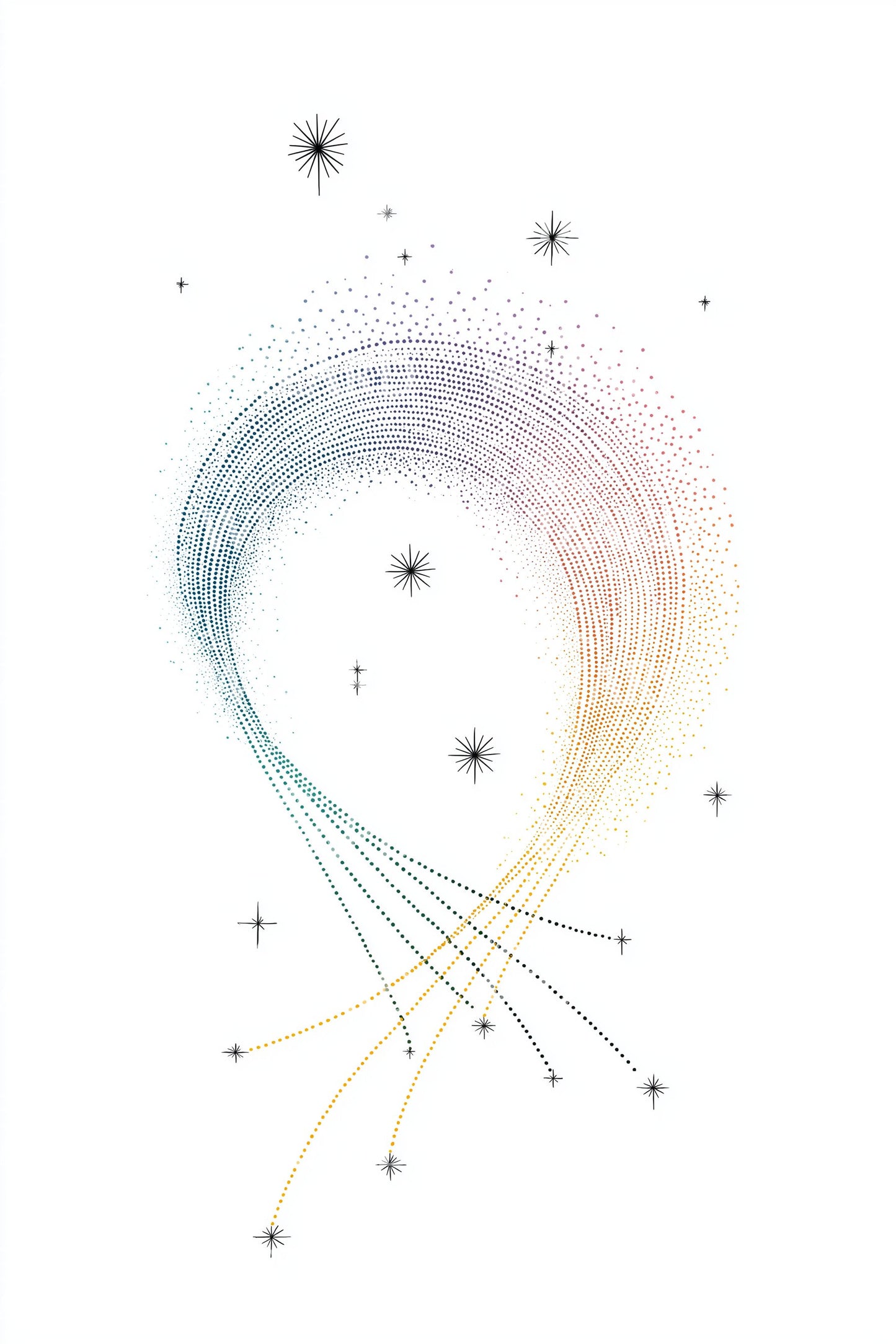 Pastel Comet Ribbon Trail Tattoo Idea