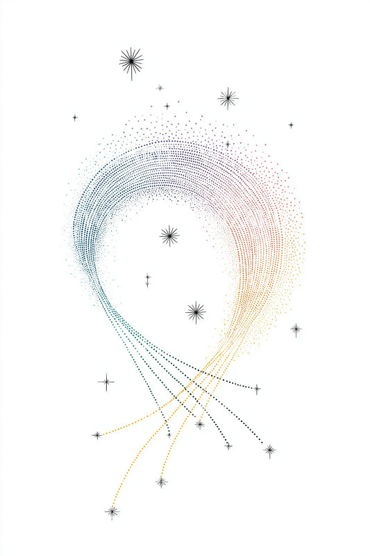 Pastel Comet Ribbon Trail Tattoo Idea