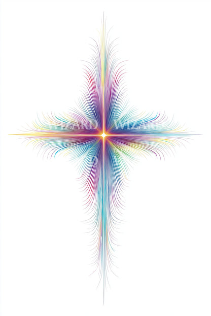 Pastel Light Cross Tattoo Design
