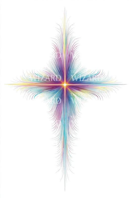 Pastel Light Cross Tattoo Design