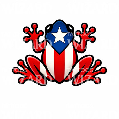 Patriotic Frog Tattoo Design