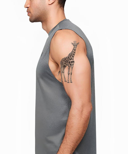 Patterned Giraffe Standing Tattoo Design