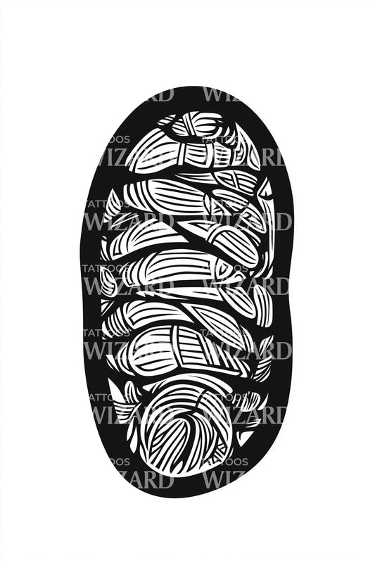 Patterned Mitochondria Blackwork Tattoo Design