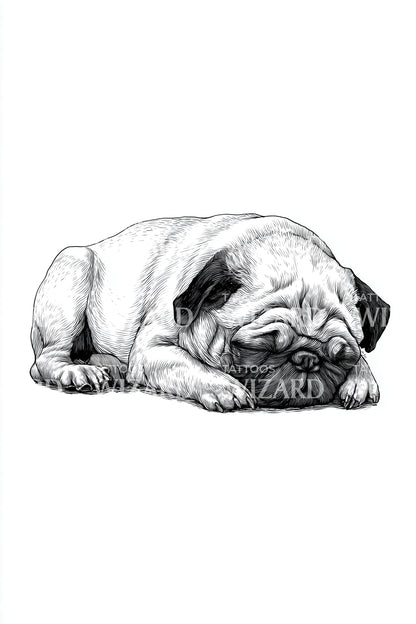 Idea de tatuaje de siesta pacífica de carlino