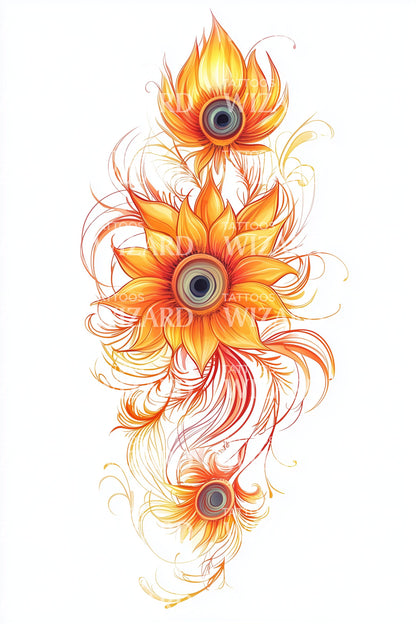 Desain Tato Mekar Mata Merak