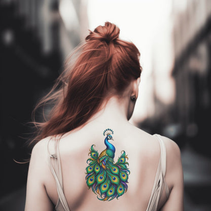 Tattoo-design med påfugl