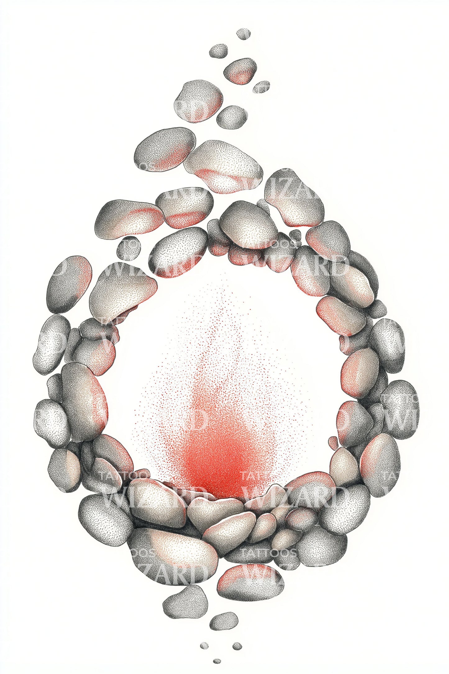 Pebble Ember Ring Tattoo Design