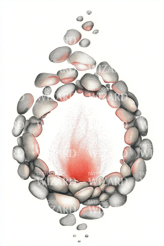 Pebble Ember Ring Tattoo Design