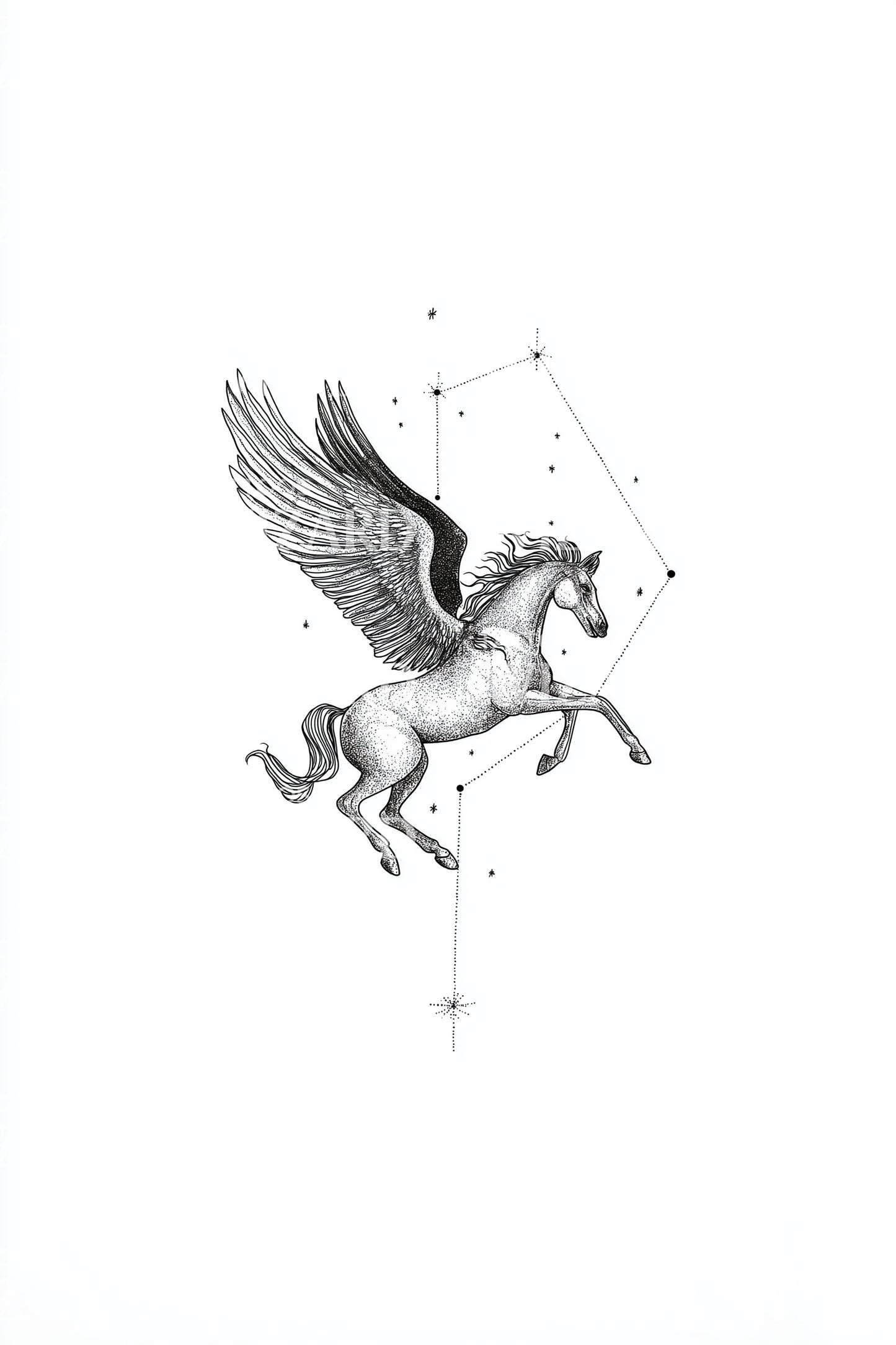 Pegasus Constellation Outline Tattoo Idea