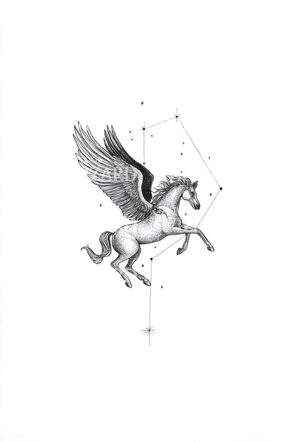 Pegasus Constellation Outline Tattoo Idea