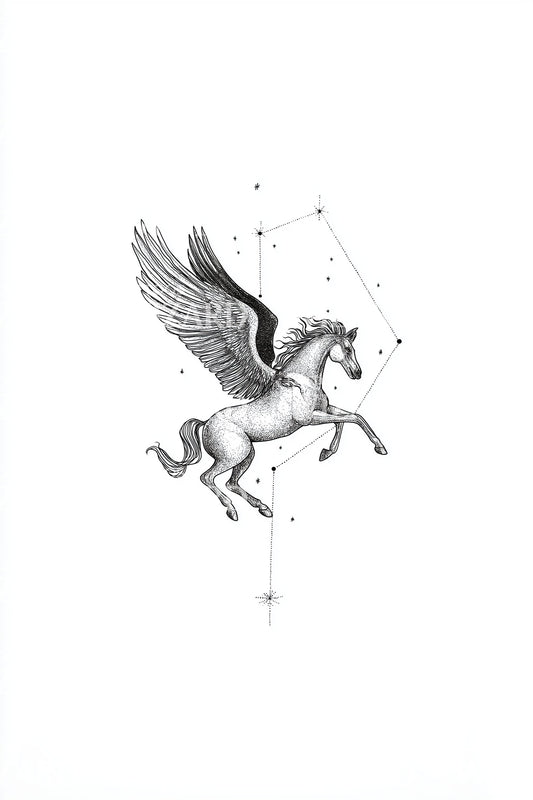 Pegasus Constellation Outline Tattoo Idea