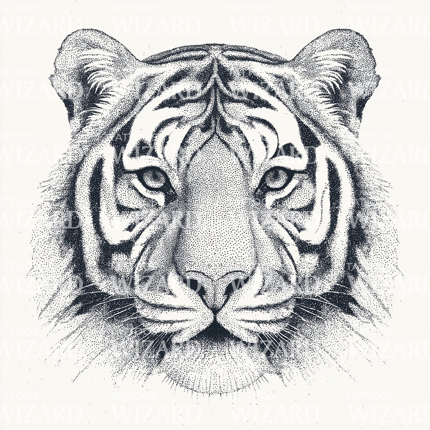 Pencil Sketch Tiger Tattoo Design