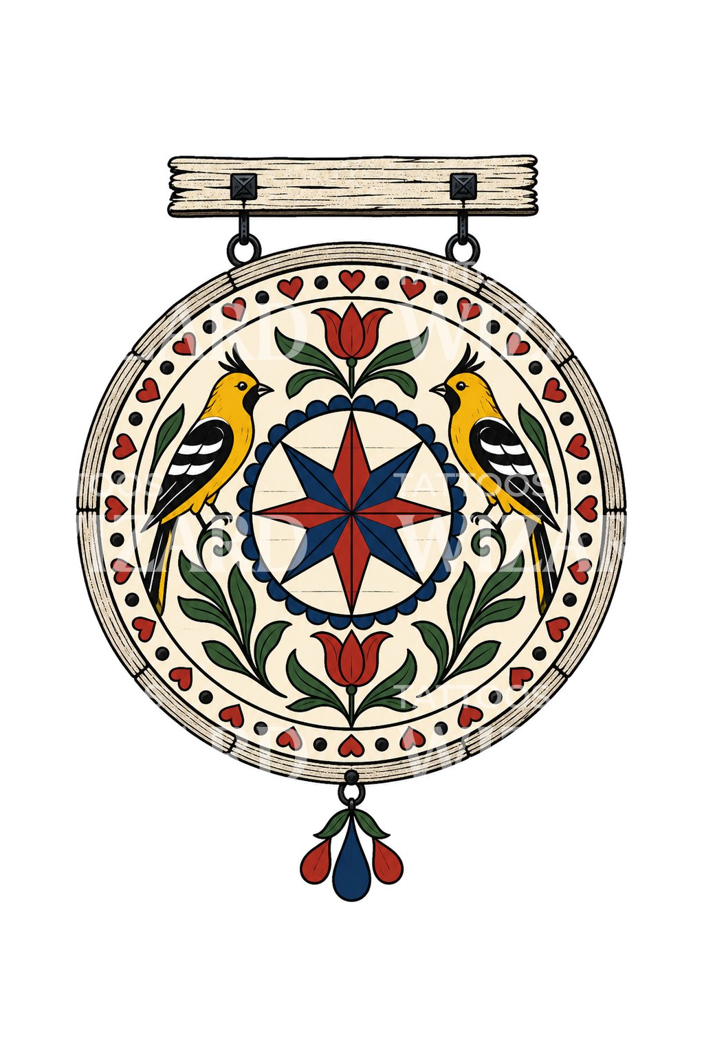 Pennsylvania Dutch Hex Sign Tattoo Design