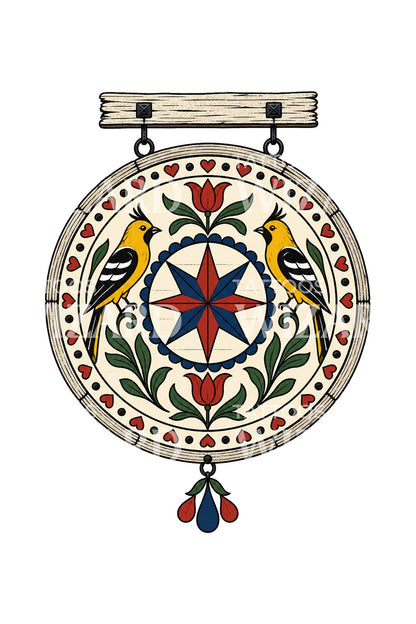 Pennsylvania Dutch Hex Sign Tattoo Design
