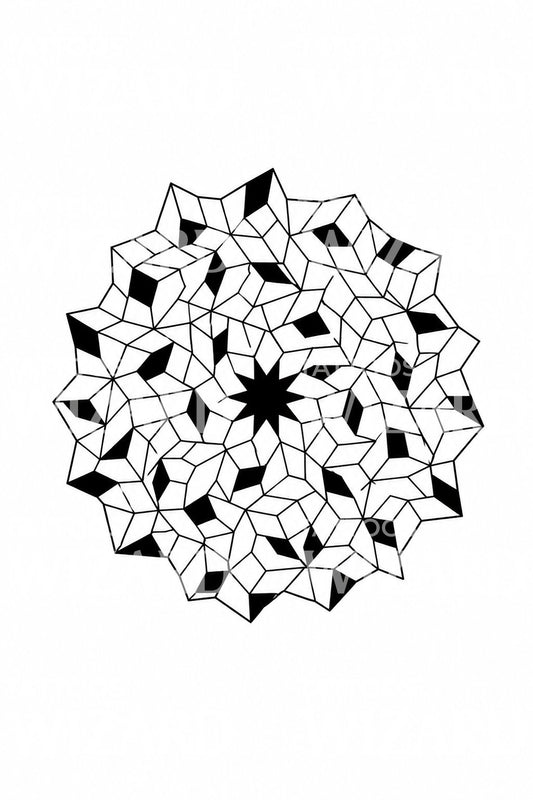 Stjernemedaljong-tatovering med Penrose-flislegging