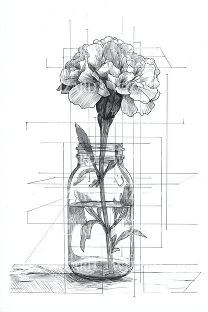 Design de tatouage plan de bouteille de pivoine