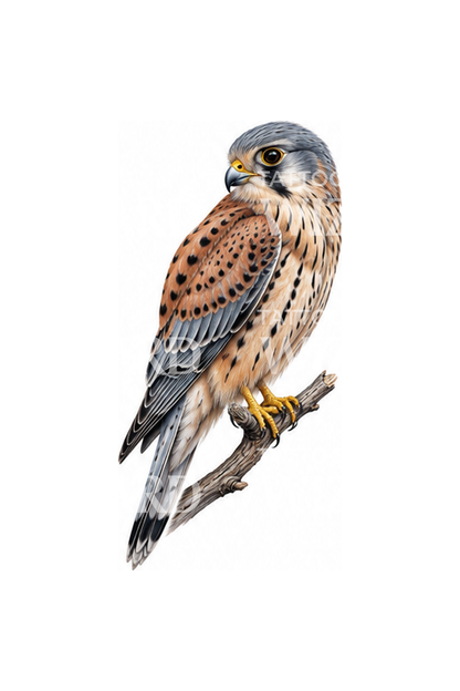 Perched Kestrel Micro Realism Tattoo Design