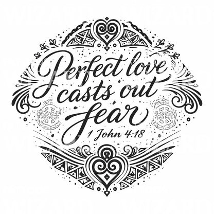 Perfect Love Scripture Tattoo Design