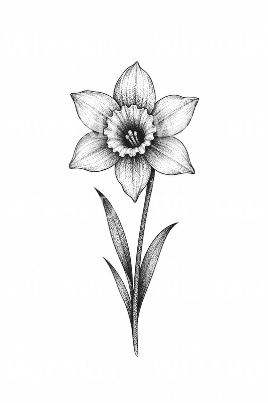 Persefone Narcissus dotwork-tatuering