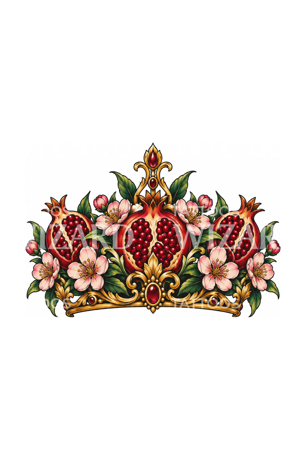 Tatuaggio corona di melograno di Persefone