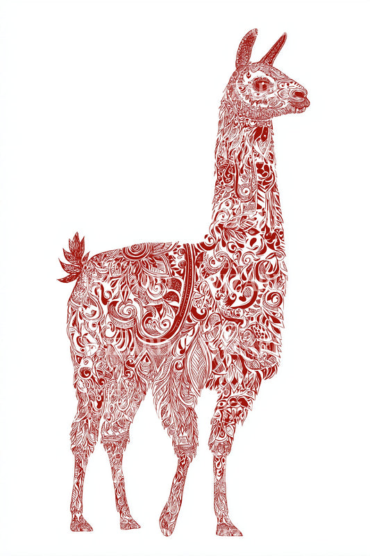 Peru Lama Folketatovering Illustrasjon