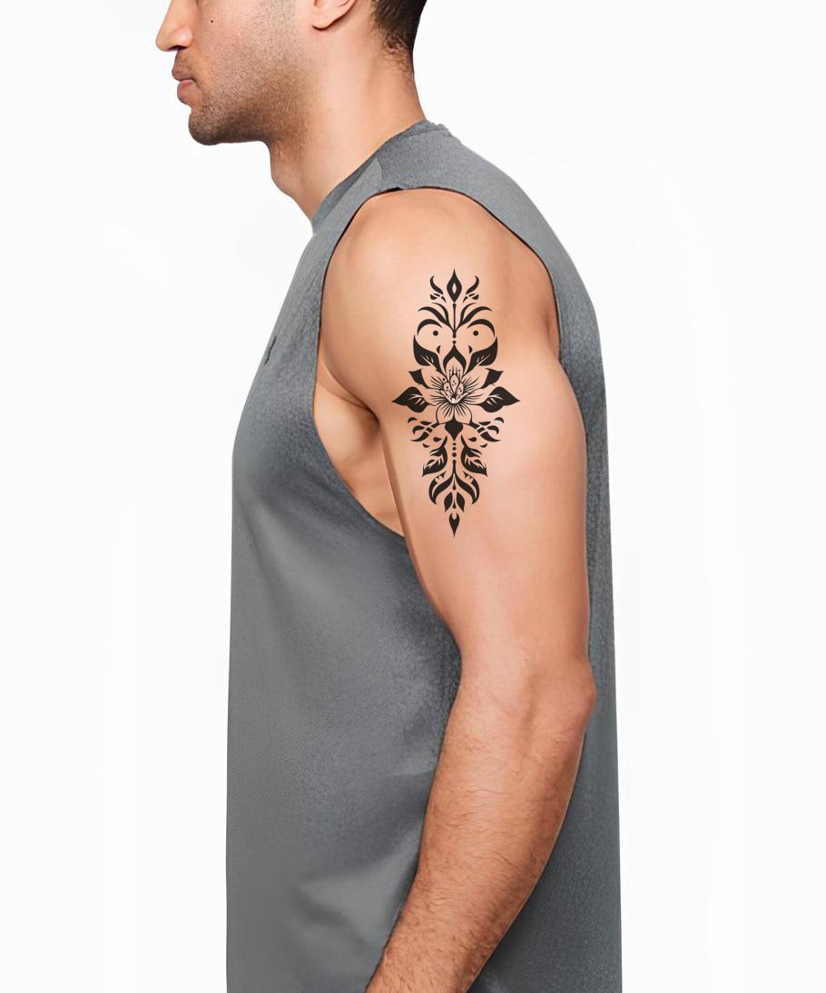 Bold Petal Crest Tattoo Idea