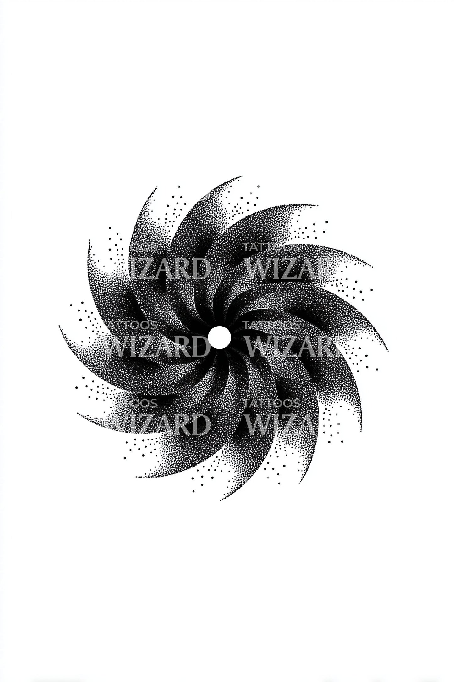 Petal Swirl Pinwheel Tattoo Design