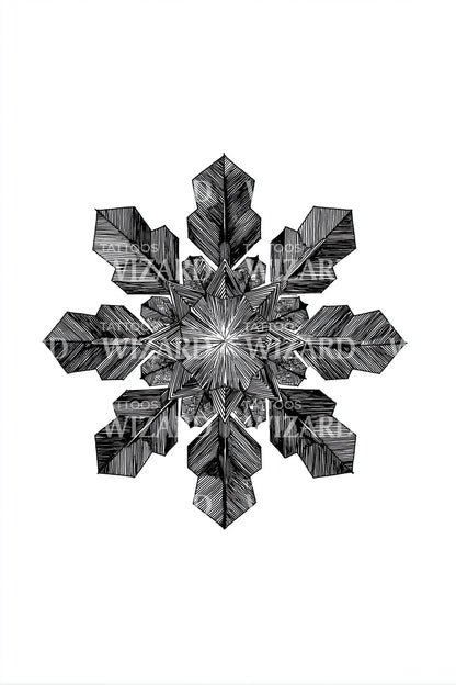 Petaled Snowflake Mandala Tattoo Idea
