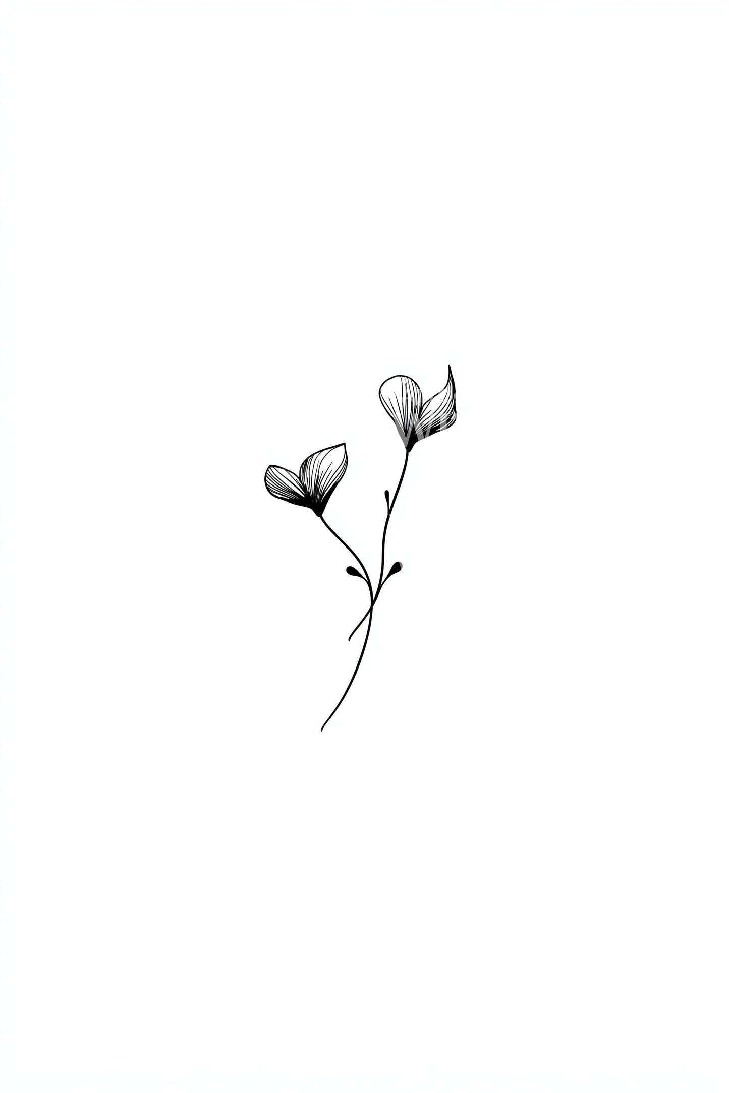 小巧单芽纹身设计