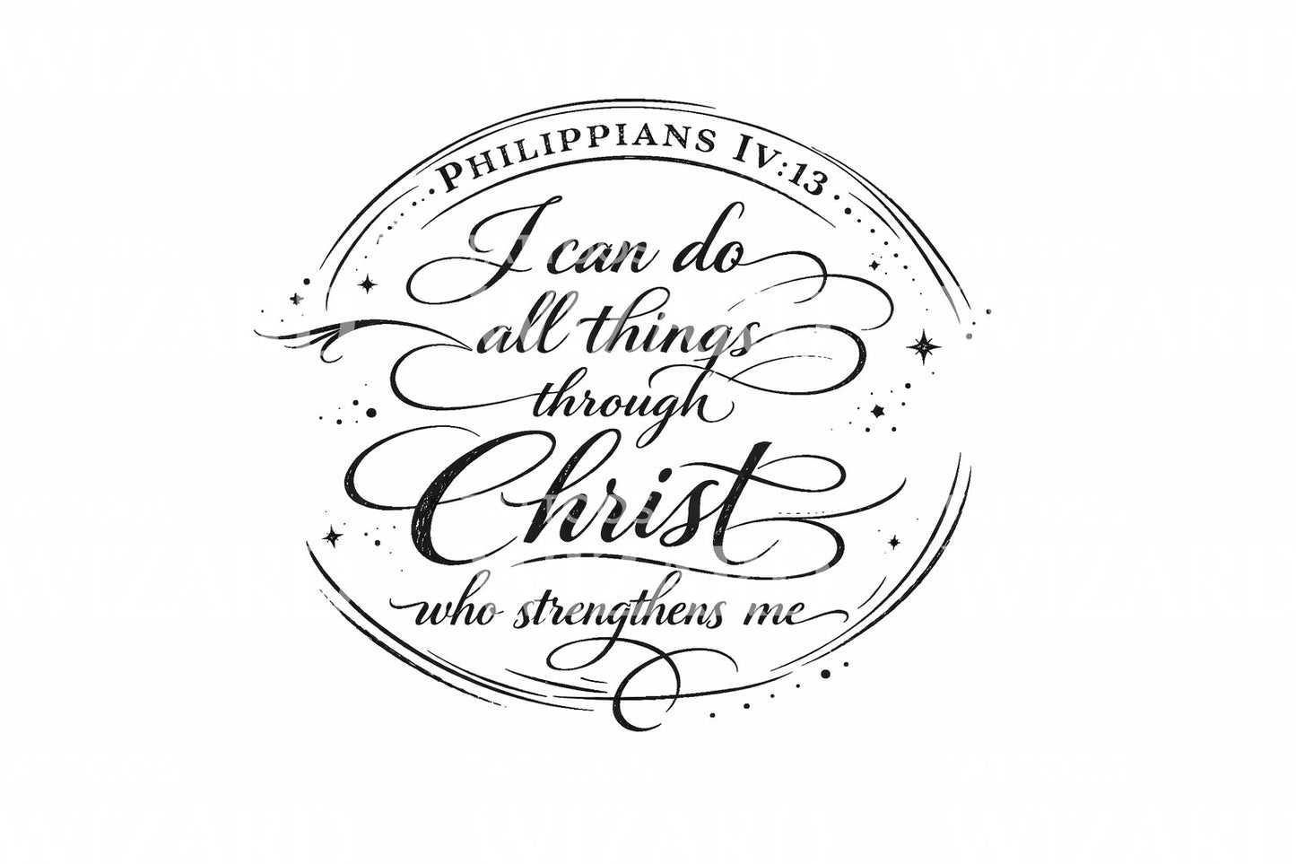 Philippians 413 Emblem Tattoo Design