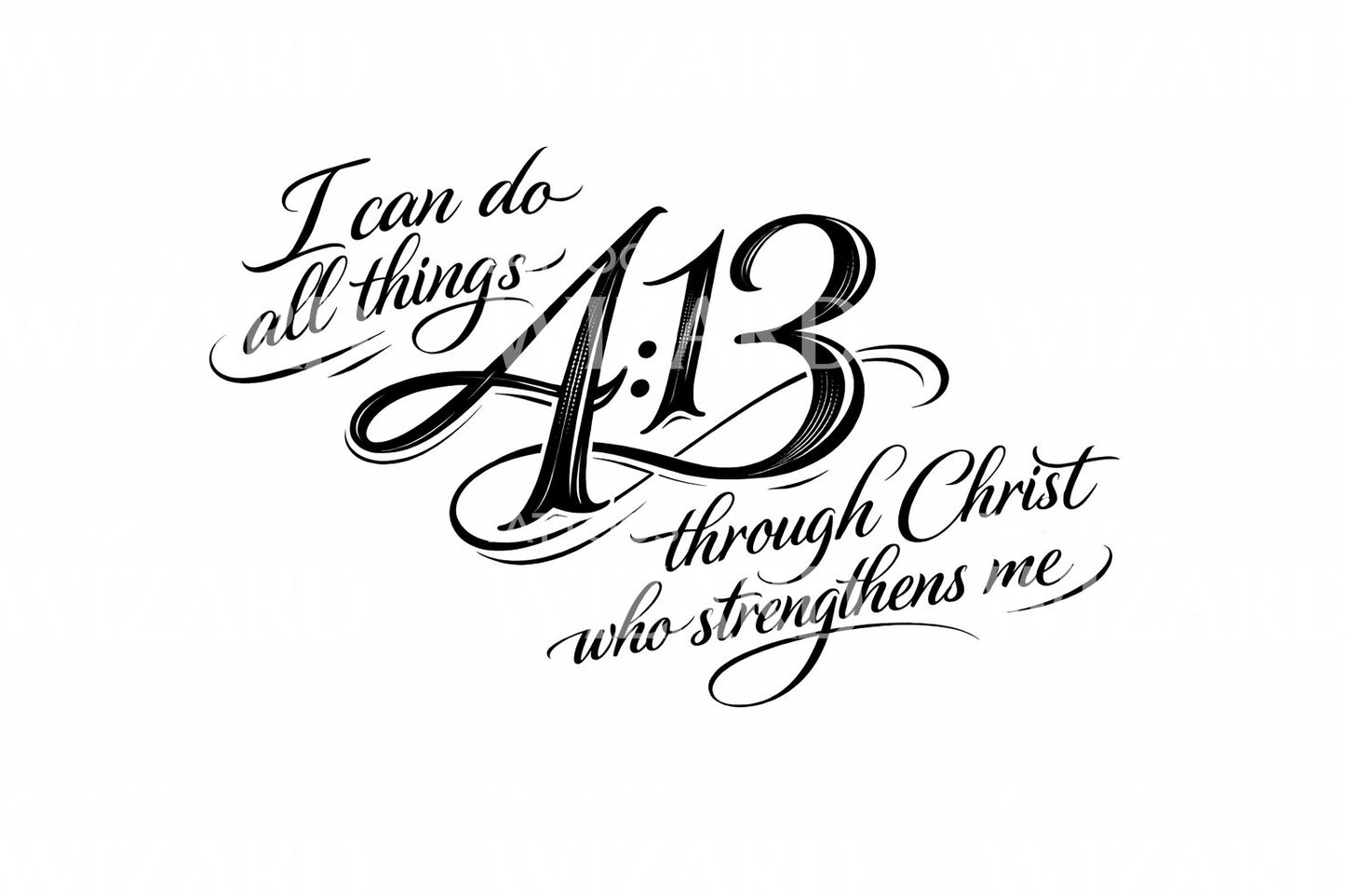 Philippians 413 Numeral Tattoo Design