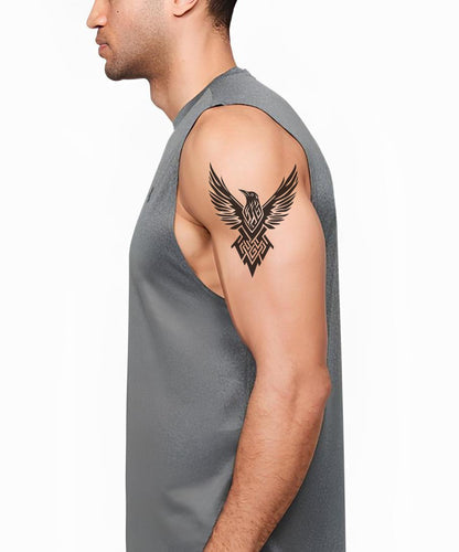Design Tatuaggio Emblema Fenice che Rinasce