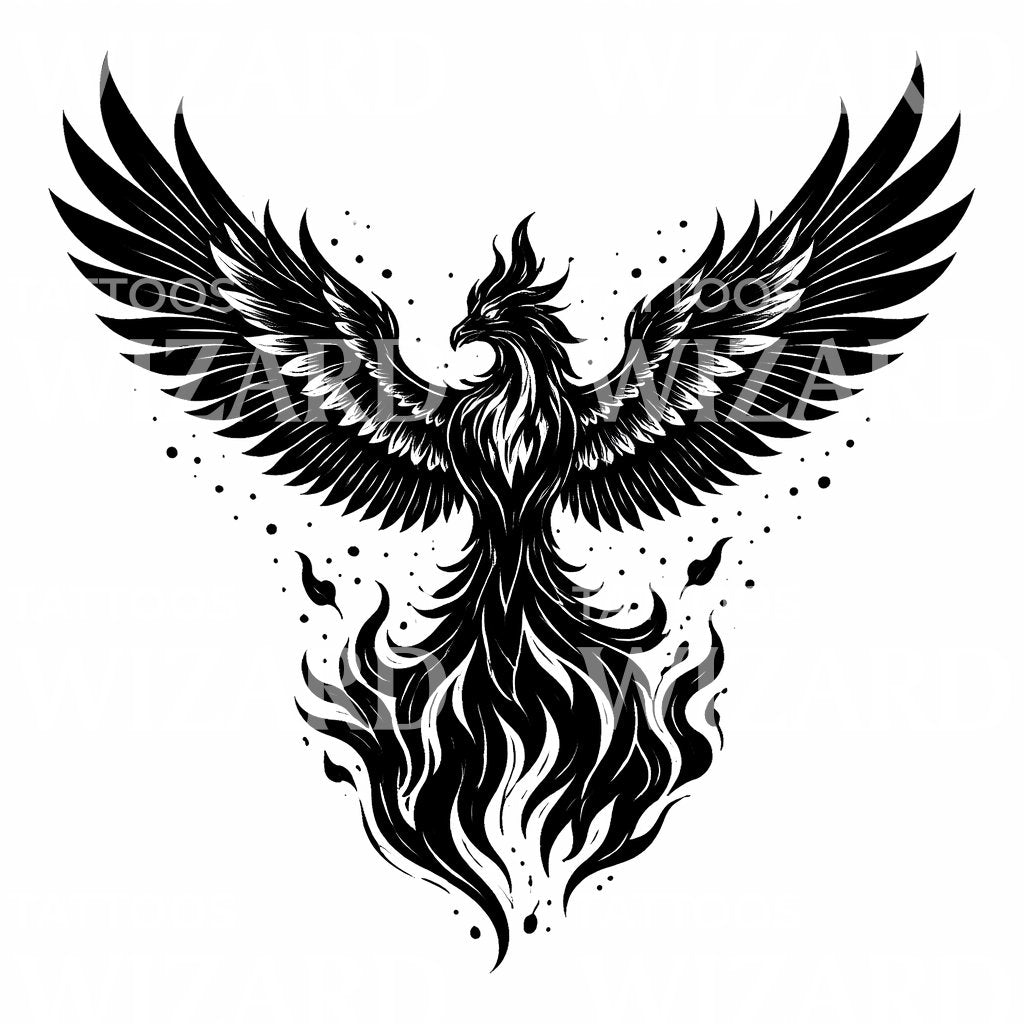 Phoenix Flame Tattoo Design