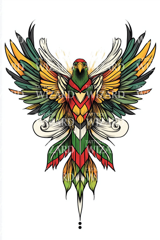 Føniks Ara Totem Tatoveringsdesign