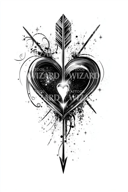 Pierced Sacred Heart Tattoo Design