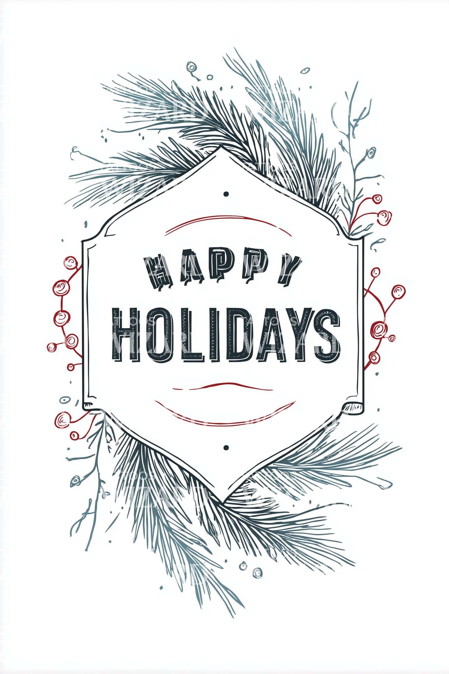 Pine Holiday Tattoo Design