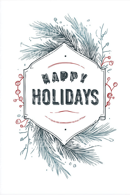 Pine Holiday Tattoo Design